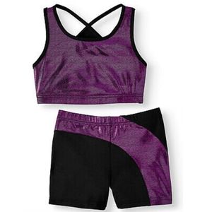 NWT Danskin Now Purple Gymnastics Top & Shorts- L